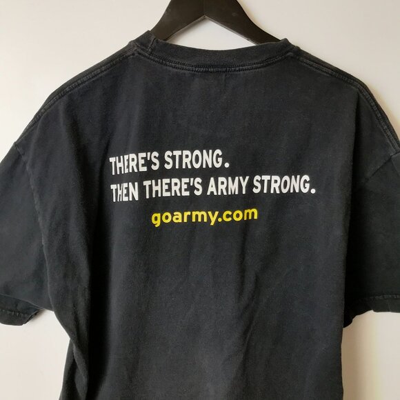 Vintage Y2K Army T Shirt Black XL Extra Large USA Graphic Tee Short Sleeve Solid - Picture 6 of 16